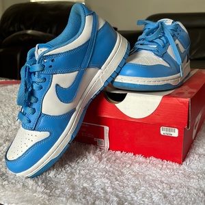 NIKE DUNK LOW (GS) White/University Blue Size 5Y/W6.5